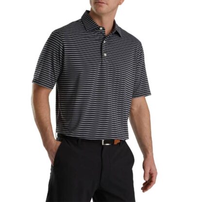 Footjoy - Stretch Lisle Pinstripe Black/Grey/White - Imagen 2