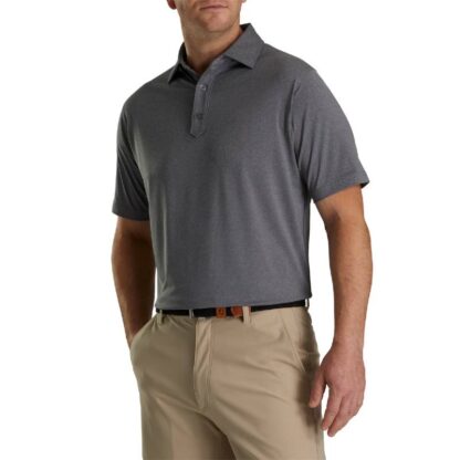 FJ - Polera SL Set on Placket Charcoal