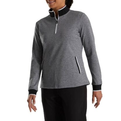 FJ - Polerón Fleece Back Piqué Negro Mujer